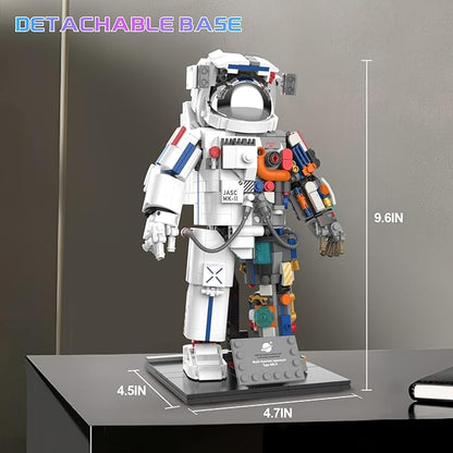 JAKI JK9106 Daybreak Project Space Astronaut, Rocket Set, Compatible with LEGO, Bricks, Semi-see-through Astronaut, Small Building Blocks Toys, Toys for Boys, Spaceman Building Bricks, 900+ PCs