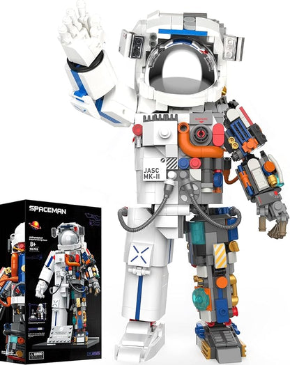 JAKI JK9106 Daybreak Project Space Astronaut, Rocket Set, Compatible with LEGO, Bricks, Semi-see-through Astronaut, Small Building Blocks Toys, Toys for Boys, Spaceman Building Bricks, 900+ PCs